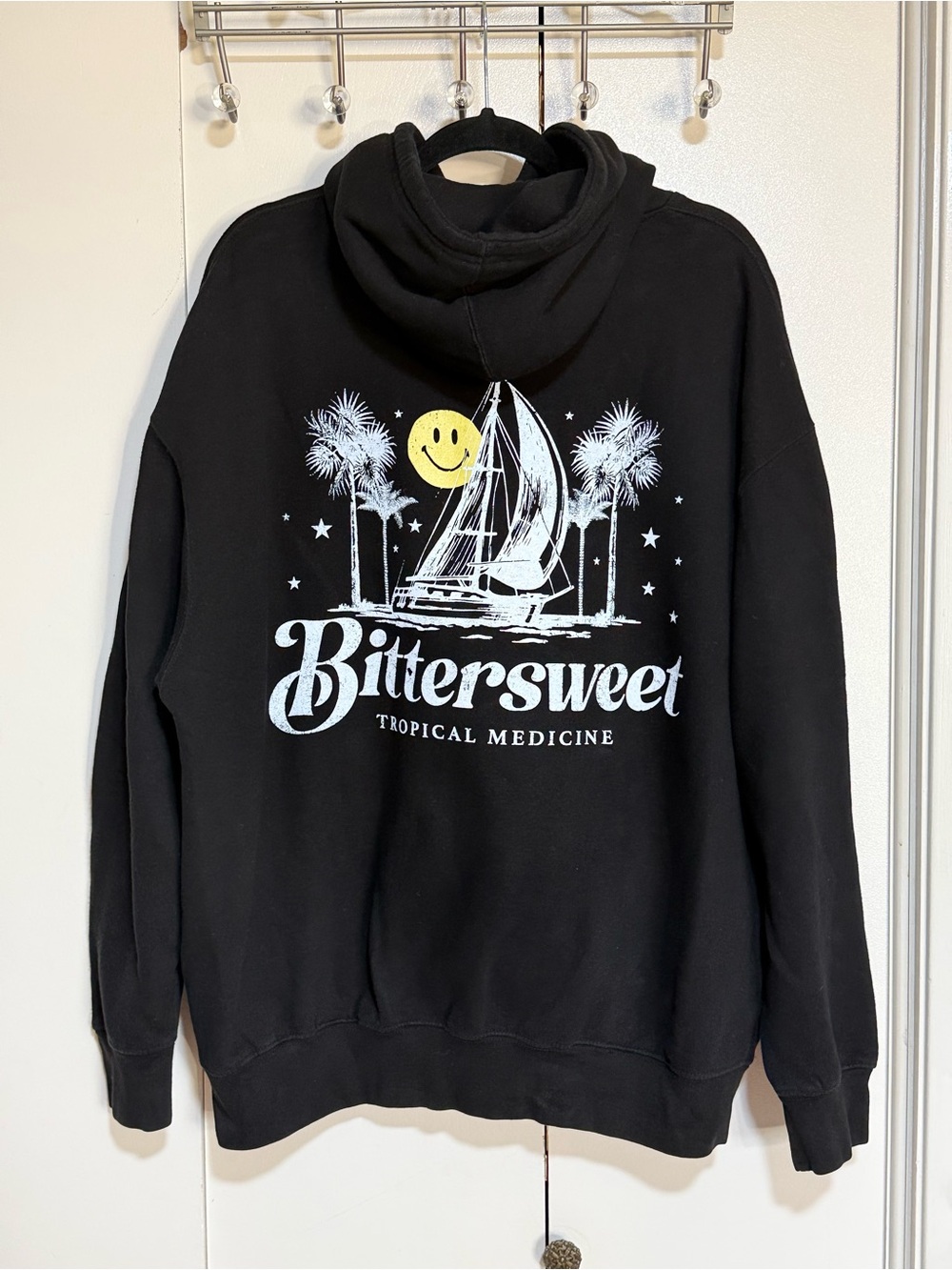 Bittersweet Tropical Medicine Graphic Hoodie Black Sailboat XL - Picture 3 of 13